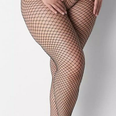 Lane Bryant Black Sheer To Waist Fishnet Stockings/Tights Plus Size A/B 14/16